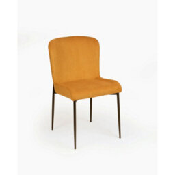 Evre Yellow Freddie Dining Chairs Set Of 2, Upholstered, Corduroy, Stain-Resistant, Metal Frame, Non-Marking Foot Caps - 9 Colours - thumbnail 4