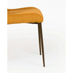 Evre Yellow Freddie Dining Chairs Set Of 2, Upholstered, Corduroy, Stain-Resistant, Metal Frame, Non-Marking Foot Caps - 9 Colours - thumbnail 6