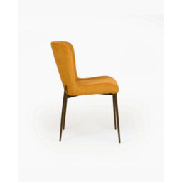 Evre Yellow Freddie Dining Chairs Set Of 2, Upholstered, Corduroy, Stain-Resistant, Metal Frame, Non-Marking Foot Caps - 9 Colours - thumbnail 3