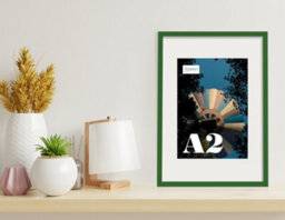A2 Green Picture Frame With Mount For A3 (29.7 X 42Cm - 11.7 X 16.5In) Poster, Photo, Artwork, Or Print. - thumbnail 4