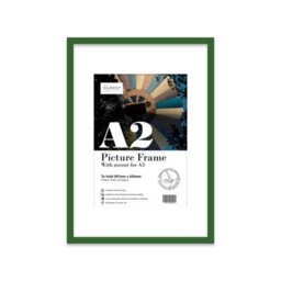 A2 Green Picture Frame With Mount For A3 (29.7 X 42Cm - 11.7 X 16.5In) Poster, Photo, Artwork, Or Print. - thumbnail 1