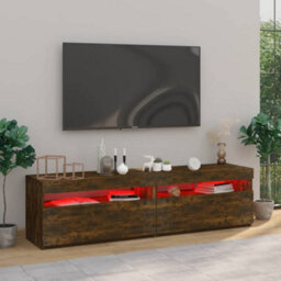 Walplus Tv Cabinet With Led Lights 2 Pcs Smoked Oak 75X35X40 Cm - thumbnail 3