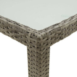 Berkfield Garden Table 150X90X75 Cm Tempered Glass And Poly Rattan Grey - thumbnail 4