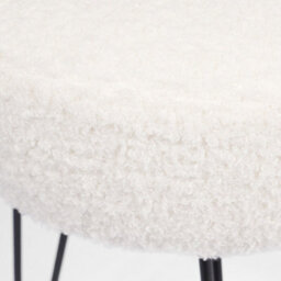 OHS Teddy Stool Boucle Hairpin Round Home Seat Cushioned Foot Rest - thumbnail 4