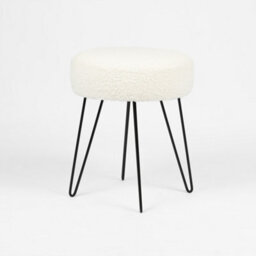 OHS Teddy Stool Boucle Hairpin Round Home Seat Cushioned Foot Rest - thumbnail 3