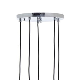Orsina Chrome Finish Five Pendant Lights, Adjustable Globe Pendant Ceiling Fixture, Modern Dining Room Downlight - thumbnail 6