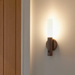 Auraglow Smart Led Sensor Wall Light With Magnetic Base - Walnut Wood - thumbnail 2