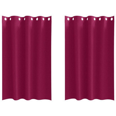 Berkfield Modern Curtains With Curtains 2 Pcs Wine Red 175 X 140 Cm Polyester - image 1