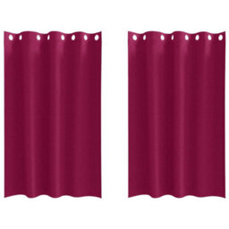 Berkfield Modern Curtains With Curtains 2 Pcs Wine Red 175 X 140 Cm Polyester - thumbnail 1