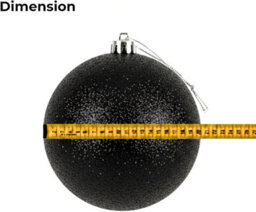 Shatchi Set Of 3 - 20Cm Black Christmas Baubles (Glossy, Matte, Glitter) Décor Pack - thumbnail 9