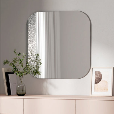 Emke Square Wall Mounted Mirror 70Cm Decorative Wall-Mounted Hanging Bathroom Bedroom Living Room Vanity Mirror - image 1