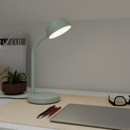 GoodHome Auklet Round Matt Blue Integrated Led Table Lamp