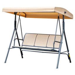 Beige 3-Seater Outdoor Swing Hammock With Canopy - thumbnail 5