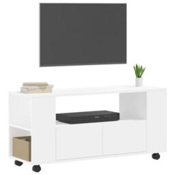 Berkfield Tv Cabinet White 102X34.5X43 Cm Engineered Wood - thumbnail 3