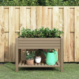 Berkfield Durable Garden Raised Bed Light Brown 110X45X79 Cm Polypropylene - thumbnail 2