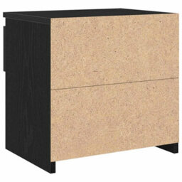 Berkfield Modern Nightstands 2 Pcs Black Oak 40X30X39 Cm Made From Engineered Wood - thumbnail 9