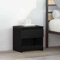 Berkfield Modern Nightstands 2 Pcs Black Oak 40X30X39 Cm Made From Engineered Wood - thumbnail 2