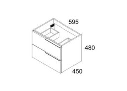 Banyetti Celtic 600mm Wall Hung Bathroom Vanity Unit With Lira Basin - Ostippo Oak - thumbnail 4