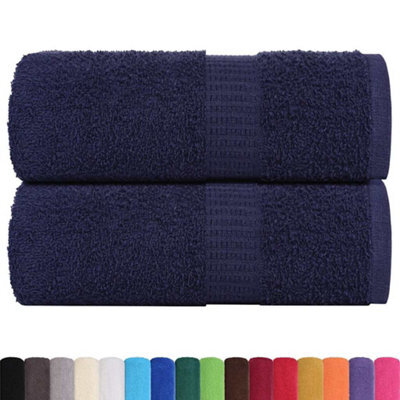 Berkfield Durable Guest Towels 2 Pcs Navy Blue 30X50 Cm 360 Gsm 100% Cotton