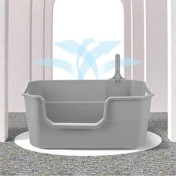 Brown Oval Cat Large Jumbo Open Litter Tray Box - thumbnail 4