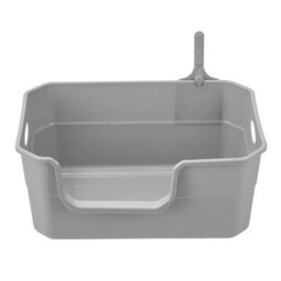 Brown Oval Cat Large Jumbo Open Litter Tray Box - thumbnail 1