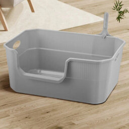 Brown Oval Cat Large Jumbo Open Litter Tray Box - thumbnail 2