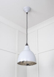 From the Anvil Hammered Nickel Brindley Pendant In Birch - thumbnail 5