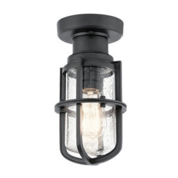 Luminosa Lighting Luminosa Suri Outdoor 1 Light Porch , Pedestal Lantern, Textured Black, Ip44, E27 - thumbnail 1