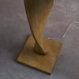 Luminosa Lighting Luminosa Abia Floor Lamp Oak Effect Resin, Natural Linen Shade - thumbnail 6