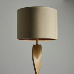 Luminosa Lighting Luminosa Abia Floor Lamp Oak Effect Resin, Natural Linen Shade - thumbnail 5