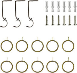 Home Treats Metal Curtain Pole Set Extendable 40Cm To 325Cm Antique Brass 25mm Curtain Rail Crystal - thumbnail 6