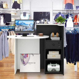 Reception Desk Front Counter Desk W/ Lockable Drawer - thumbnail 4