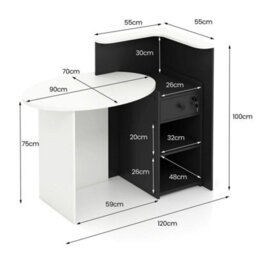 Reception Desk Front Counter Desk W/ Lockable Drawer - thumbnail 2
