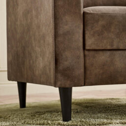 Furniturebox Uk Logan Brown Faux Leather 2 Seater Sofa - thumbnail 6