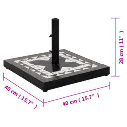 Walplus Parasol Base Black And White Square 12 Kg - thumbnail 7