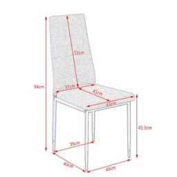 4 Grey Linen Upholstered Dining Chairs - thumbnail 2