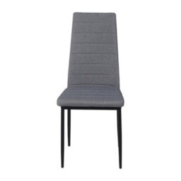 4 Grey Linen Upholstered Dining Chairs - thumbnail 3
