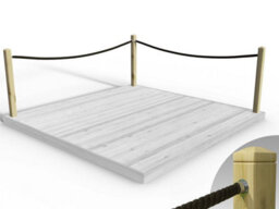 Edecks Rope Handrail Decking Kit 3300mm (Two Side) - Hemp Rope (Fixed - Cups) - thumbnail 2
