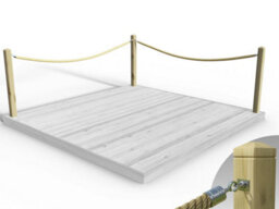 Edecks Rope Handrail Decking Kit 3300mm (Two Side) - Hemp Rope (Fixed - Cups) - thumbnail 3