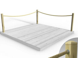 Edecks Rope Handrail Decking Kit 3300mm (Two Side) - Hemp Rope (Fixed - Cups) - thumbnail 1