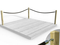 Edecks Rope Handrail Decking Kit 3300mm (Two Side) - Hemp Rope (Fixed - Cups) - thumbnail 4