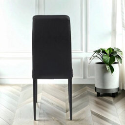 Verona Faux Leather Dining Chair In Black With Black Legs - thumbnail 3