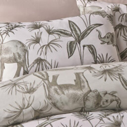 OHS Duvet Cover Set Safari Reversible Quilt Pillowcases Bedding, Sage - King - thumbnail 4