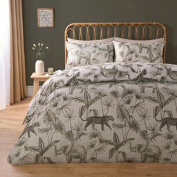 OHS Duvet Cover Set Safari Reversible Quilt Pillowcases Bedding, Sage - King - thumbnail 2