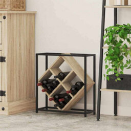 Walplus Wine Rack Sonoma Oak 51 X 18 X 52.5 Cm Engineered Wood