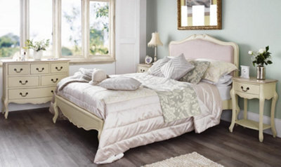 Statement Furniture Juliette French Style 5Ft King Bed With Upholstered Headboard - Champagne - image 1