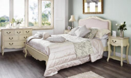 Statement Furniture Juliette French Style 5Ft King Bed With Upholstered Headboard - Champagne