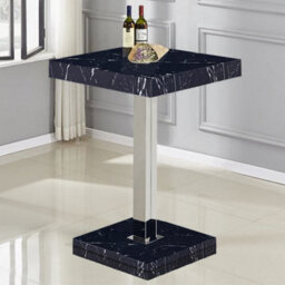 Furniture in Fashion Topaz High Gloss Bar Table Square In Milano Marble Effect
