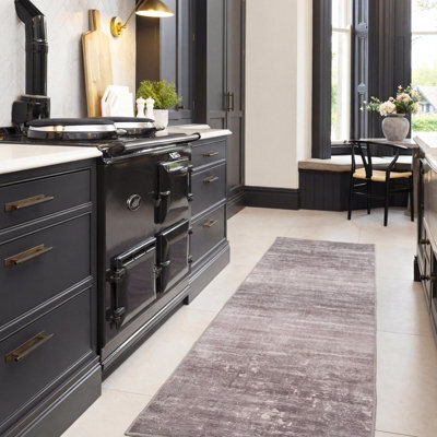 Loomed Neutral Beige Tonal Abstract Machine Washable Soft Pile Area Rug 60Cm X 240Cm - image 1