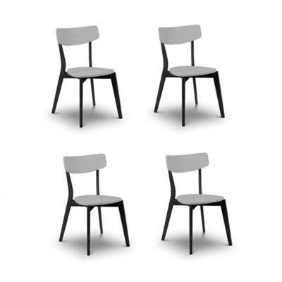 Oakham Portland Premium Grey And Black Dining Chairs - Set Of 4 - image 1